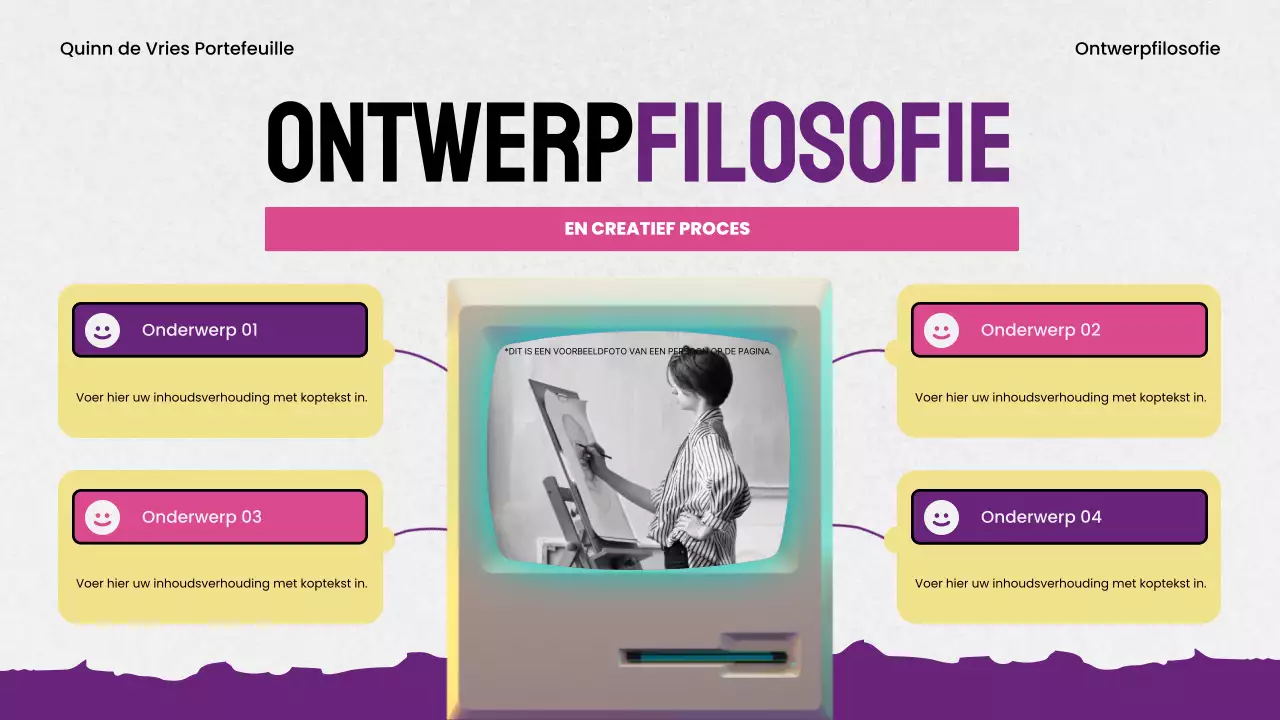 paars maximalisme ontwerp portfolio