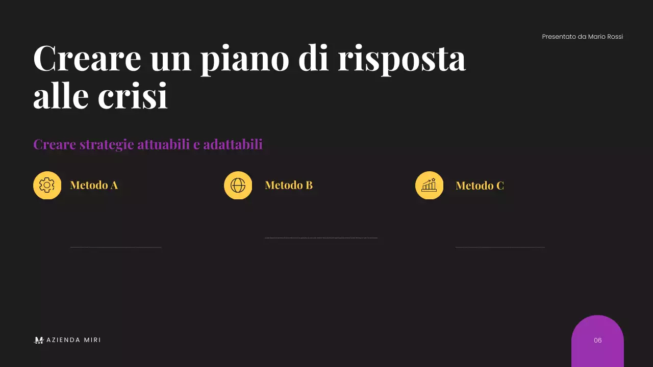 Presentazione aziendale minimalista nera e moderna