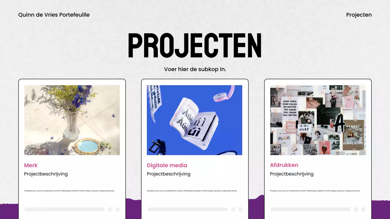 paars maximalisme ontwerp portfolio