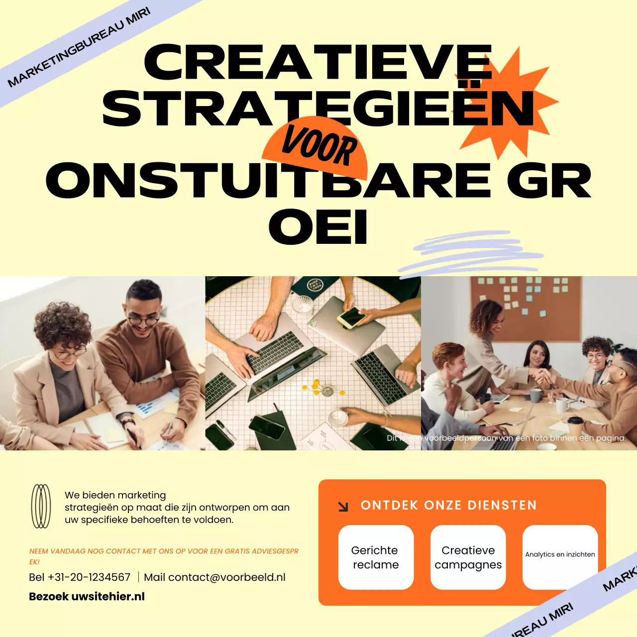 Geel en Oranje Marketingbureau Service Social Media Plein