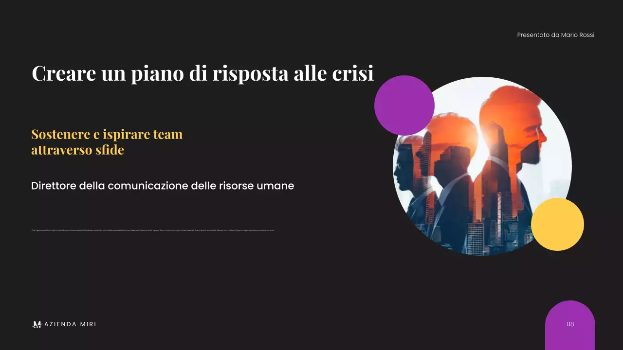 Presentazione aziendale minimalista nera e moderna