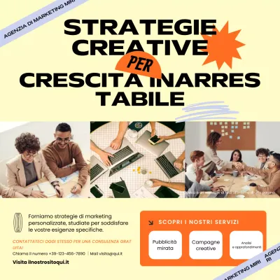 Agenzia di marketing giallo e arancione Servizio Piazza dei social media