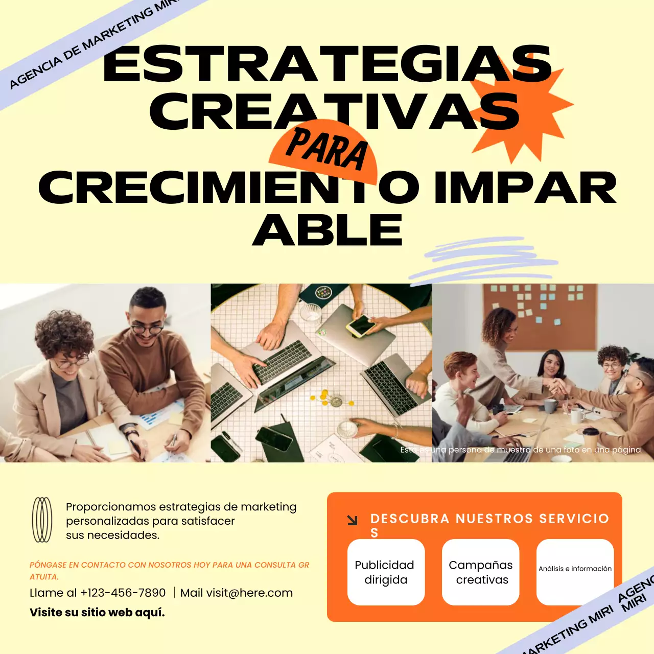 Yellow and Orange Agencia de marketing Servicio Social Media Square