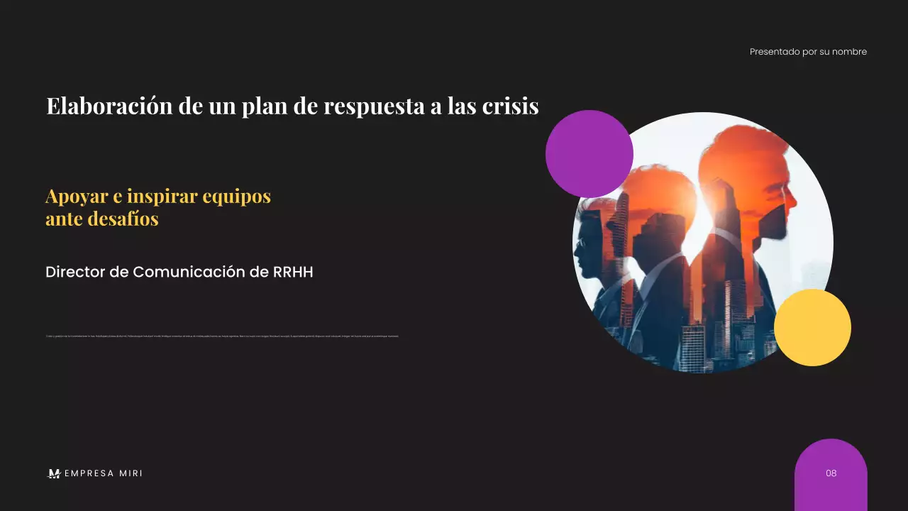 Presentación empresarial minimalista, negra y moderna