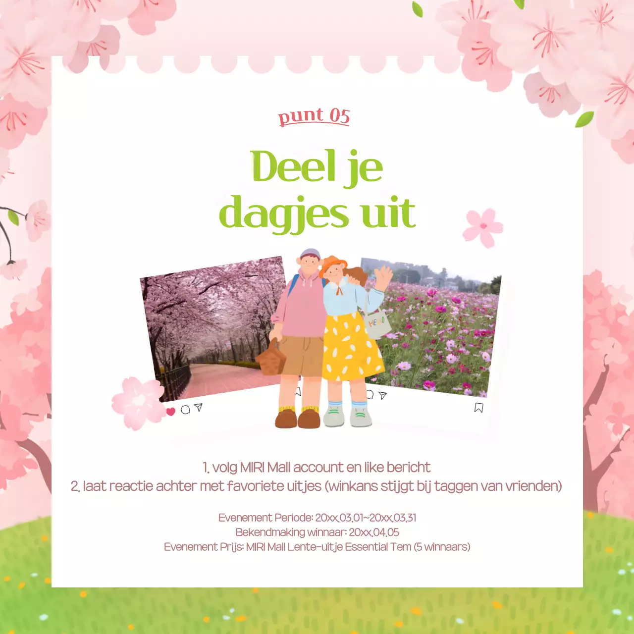 Pink's mooie voorjaarsvakantie nieuwsbrief