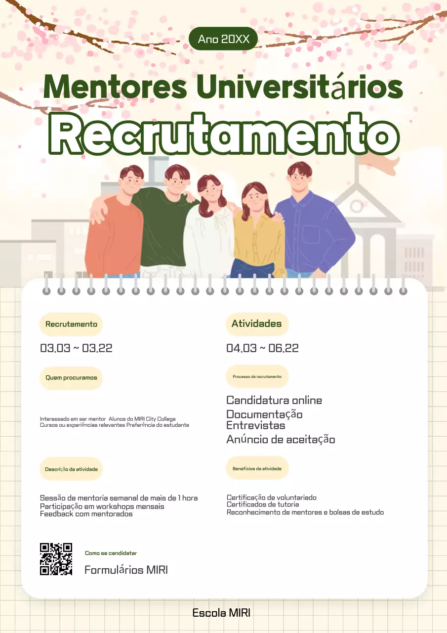 Flyer de recrutamento simples bege