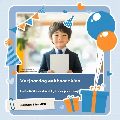 Een lichtblauw verjaardagsfeest