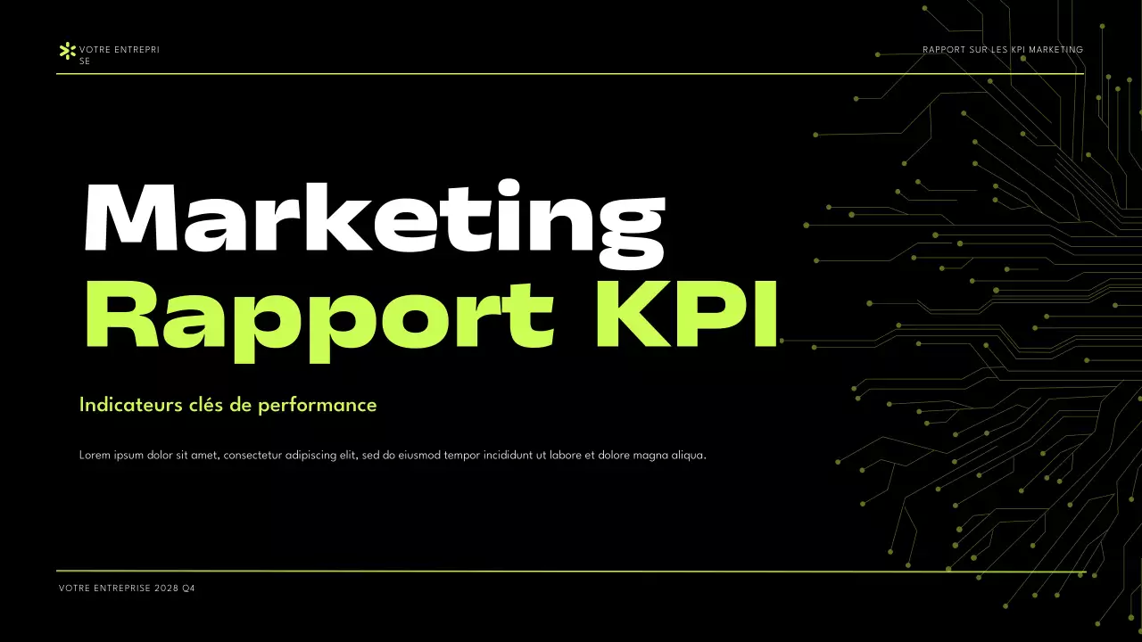 Black Green Modern Marketing KPI Report Presentation