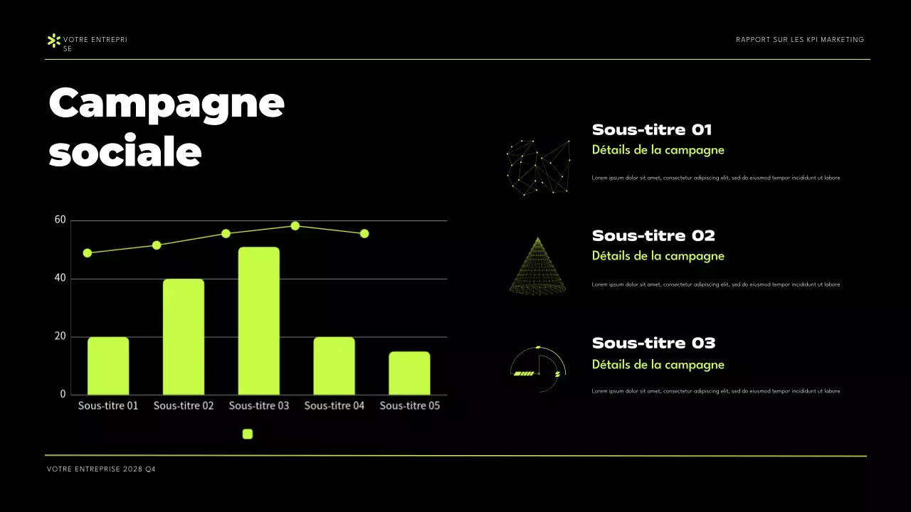 Black Green Modern Marketing KPI Report Presentation