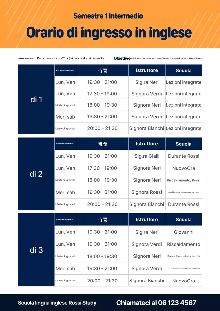 Pubblicità educativa ordinata arancione