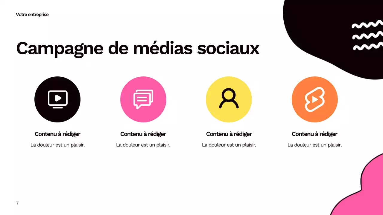 Rapport sur les médias sociaux abstrait et coloré