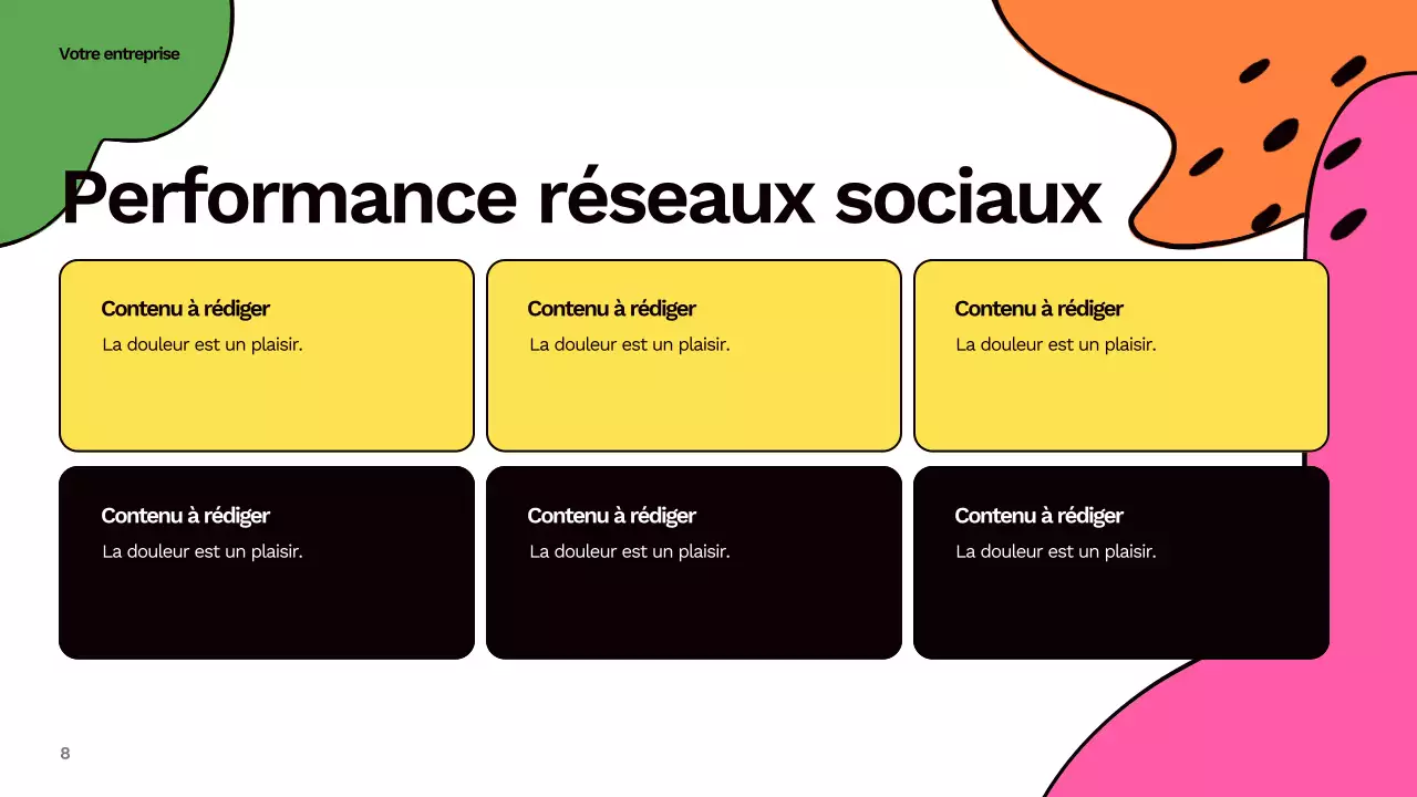 Rapport sur les médias sociaux abstrait et coloré