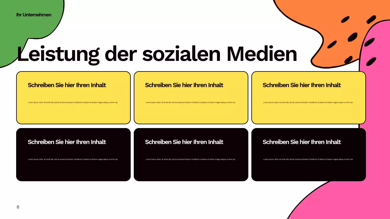 Bunter abstrakter Social-Media-Bericht