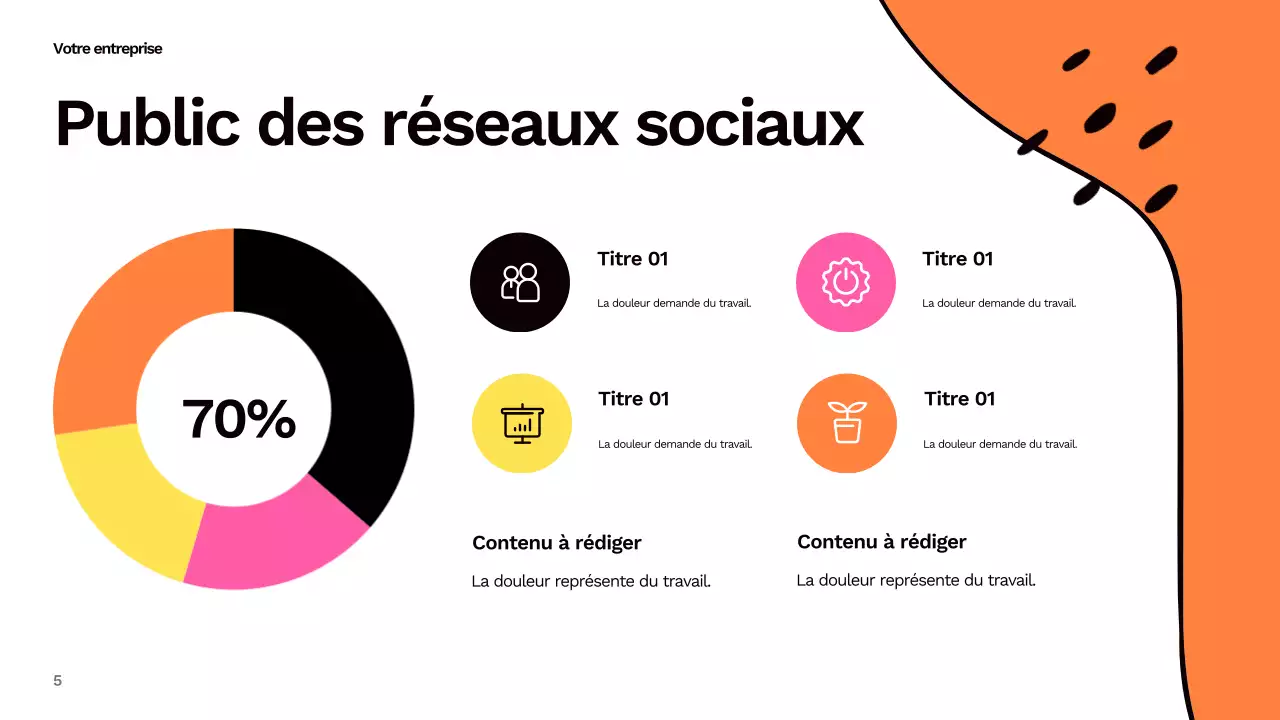 Rapport sur les médias sociaux abstrait et coloré
