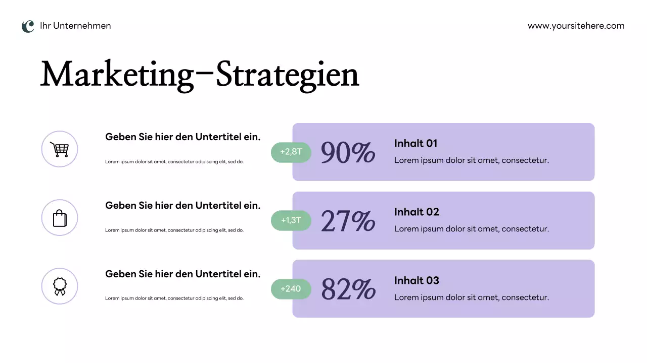 Rosa moderner Marketingplan