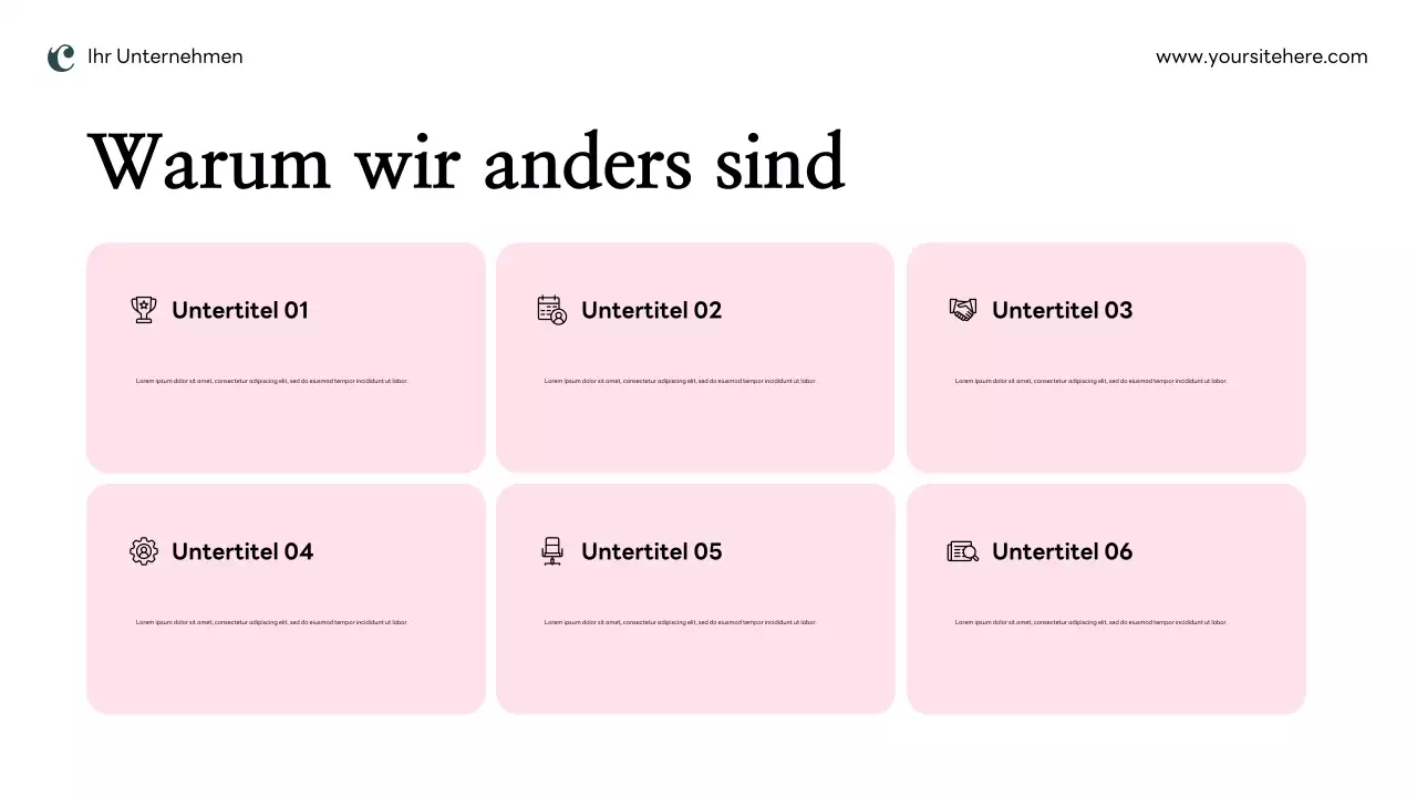 Rosa moderner Marketingplan