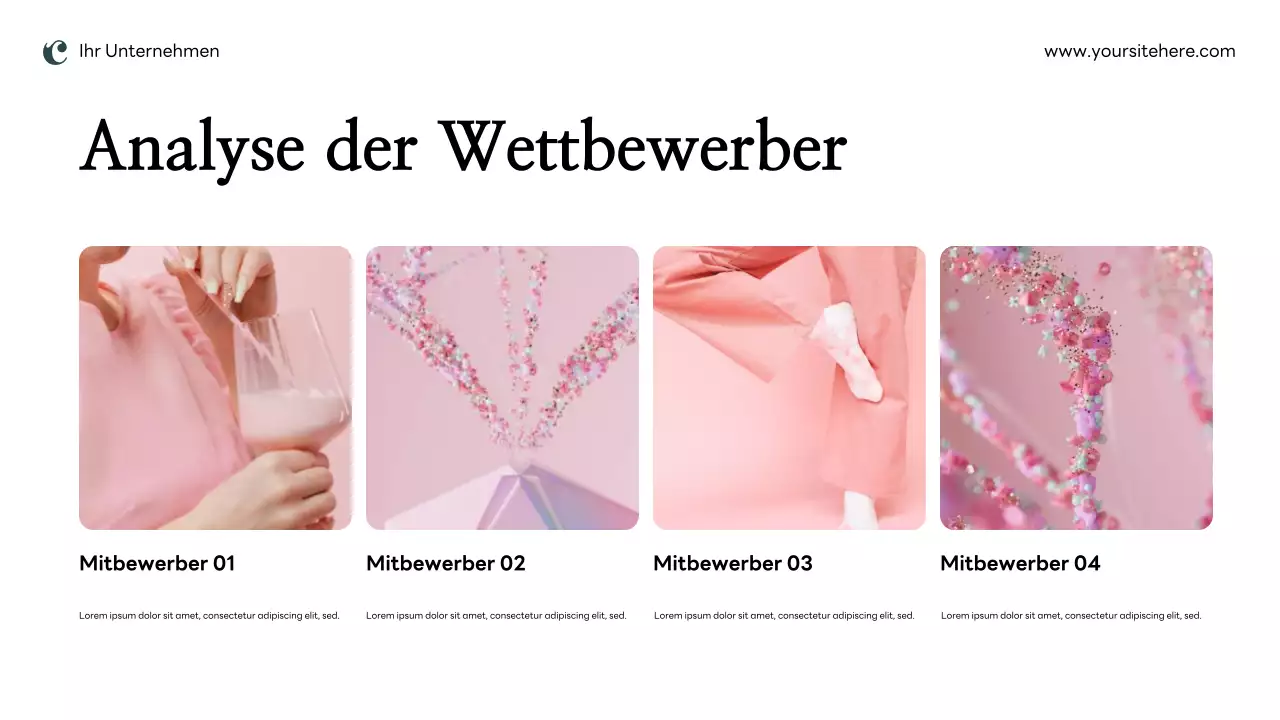 Rosa moderner Marketingplan