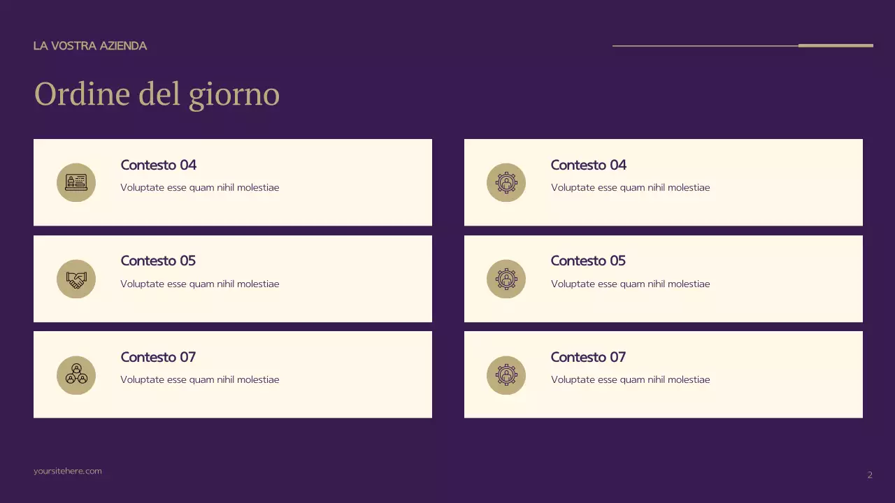 Piano aziendale moderno viola