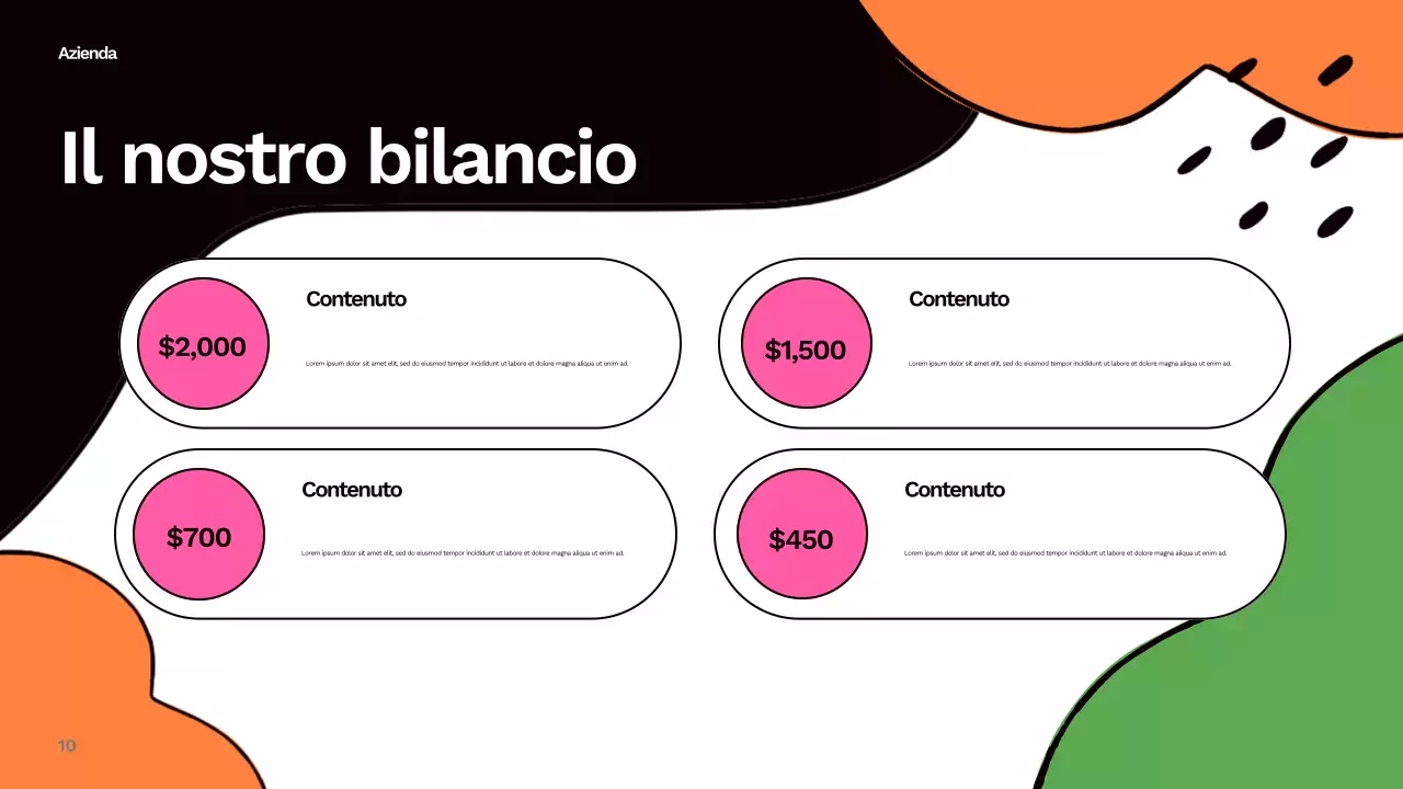 Rapporto astratto e colorato sui social media