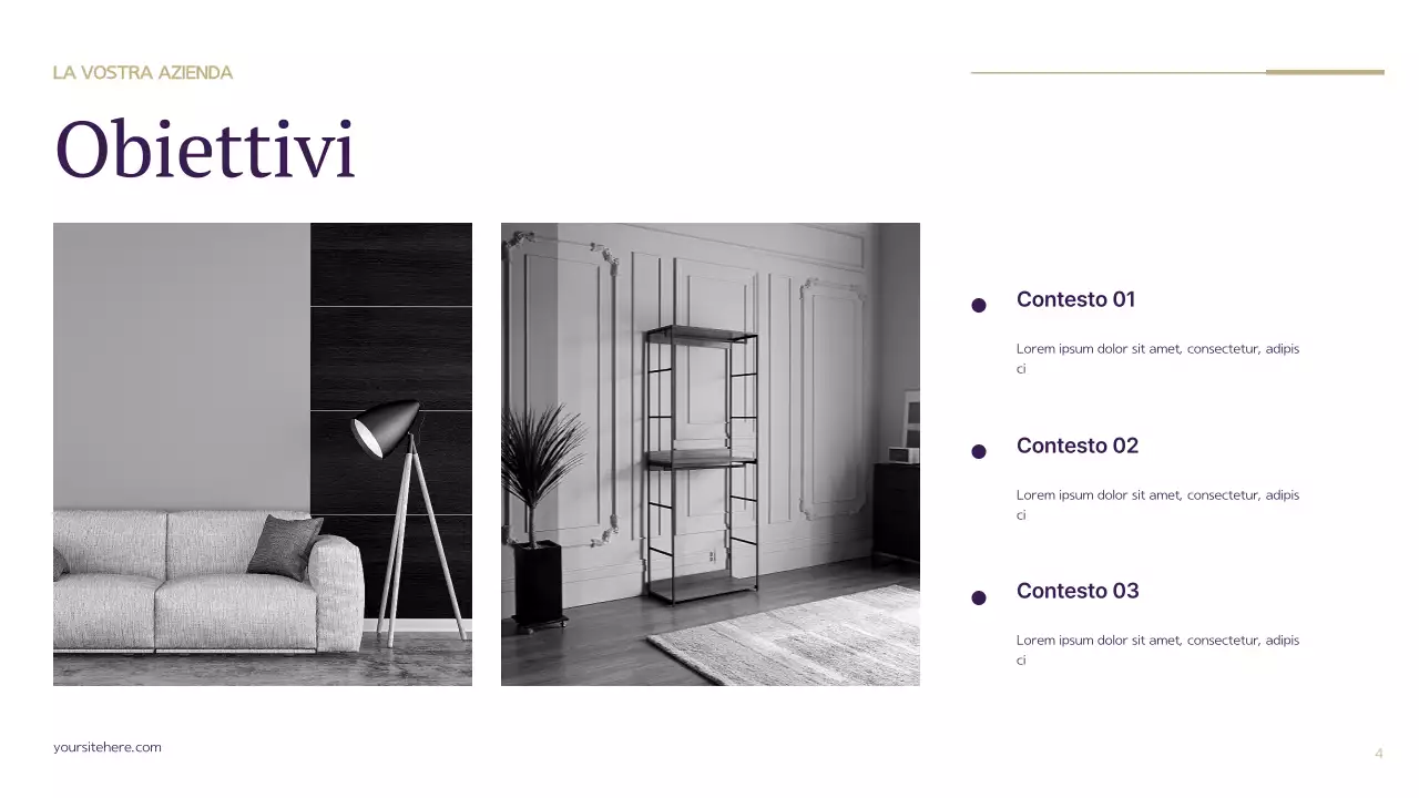 Piano aziendale moderno viola