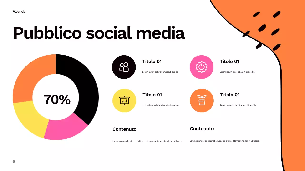 Rapporto astratto e colorato sui social media