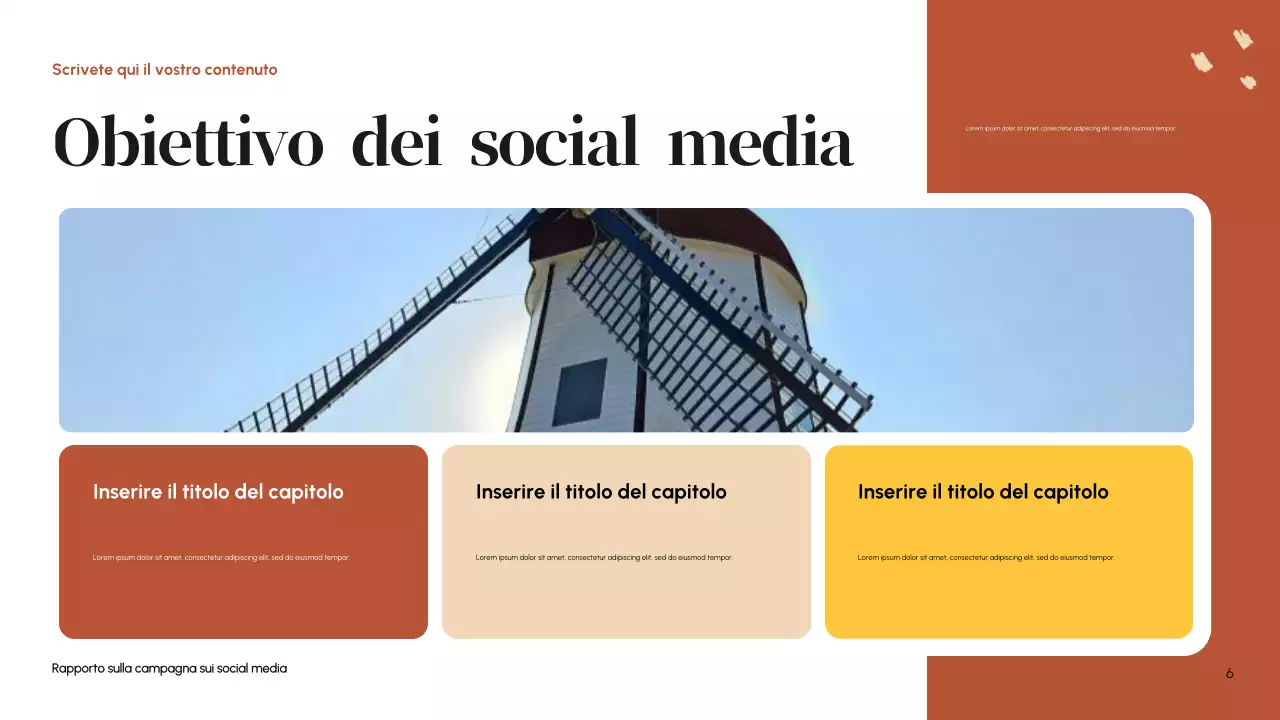 Rapporto sui social media di Orange Modern
