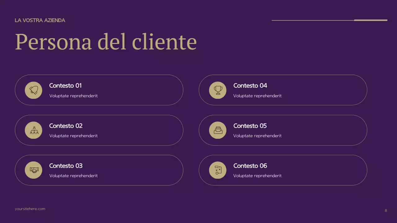 Piano aziendale moderno viola