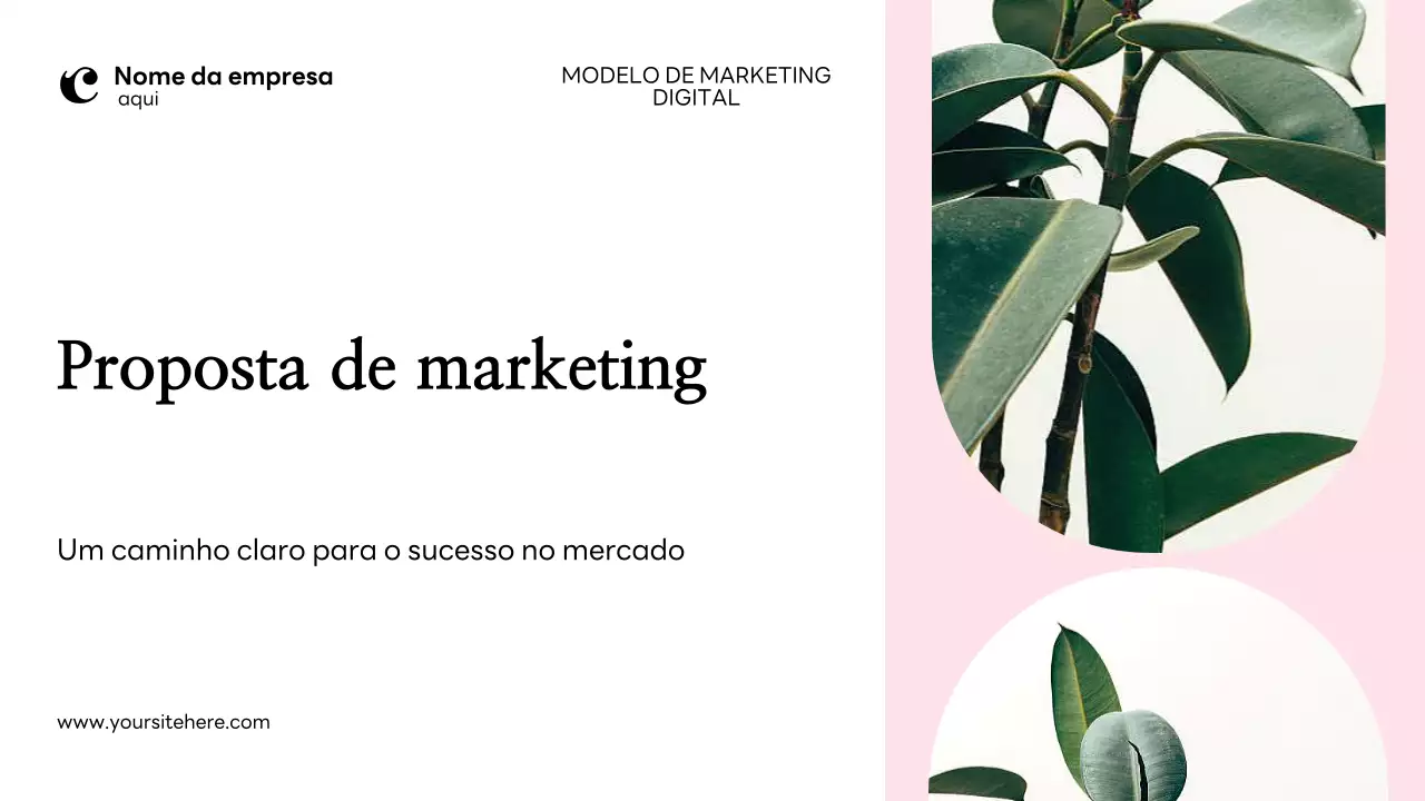 Plano de marketing moderno cor-de-rosa