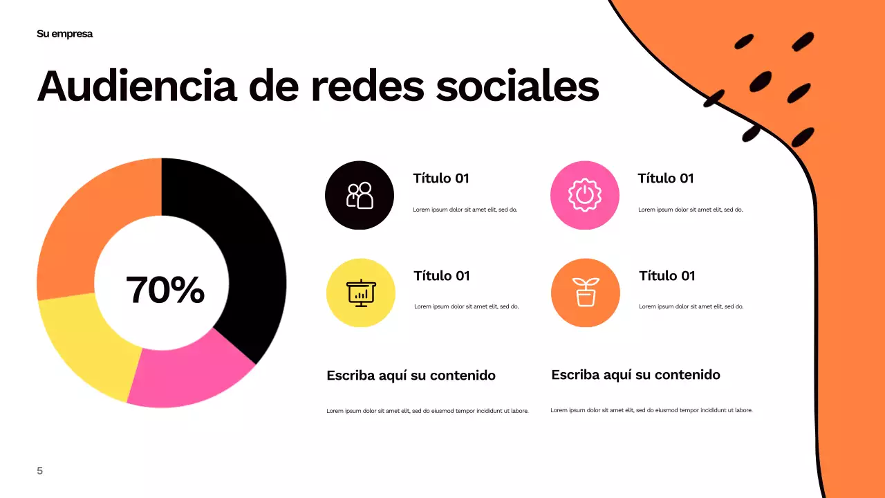 Informe abstracto y colorido sobre redes sociales