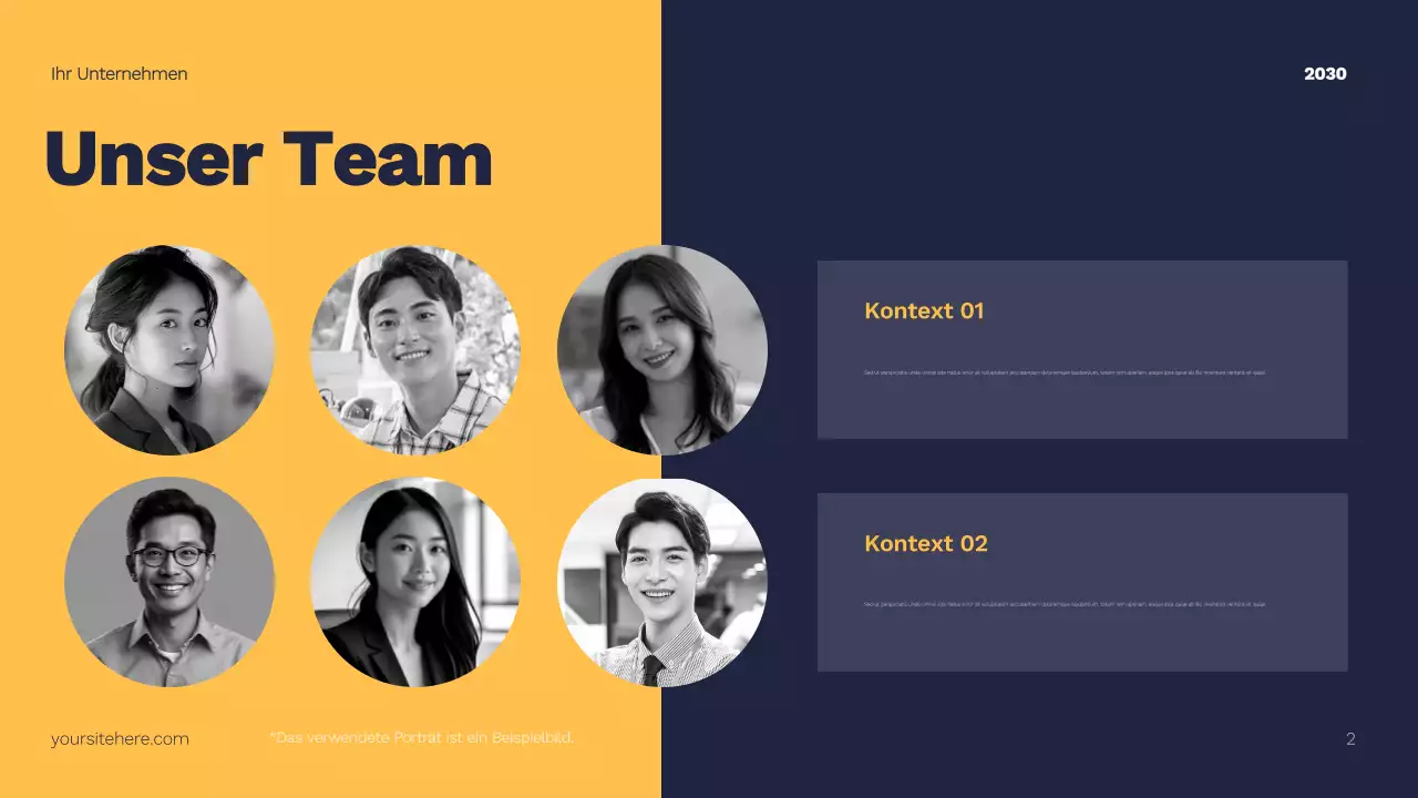 Gelber moderner Marketingplan