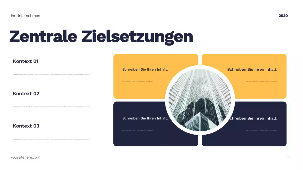 Gelber moderner Marketingplan