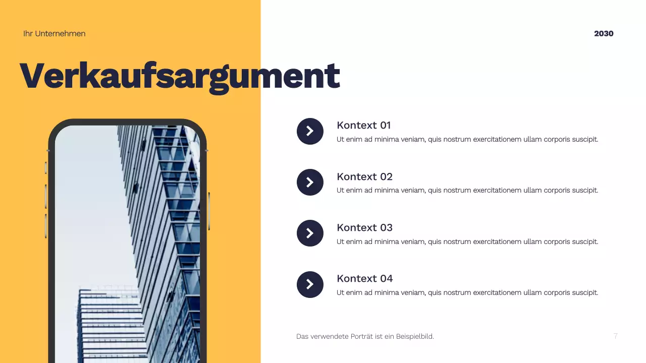 Gelber moderner Marketingplan