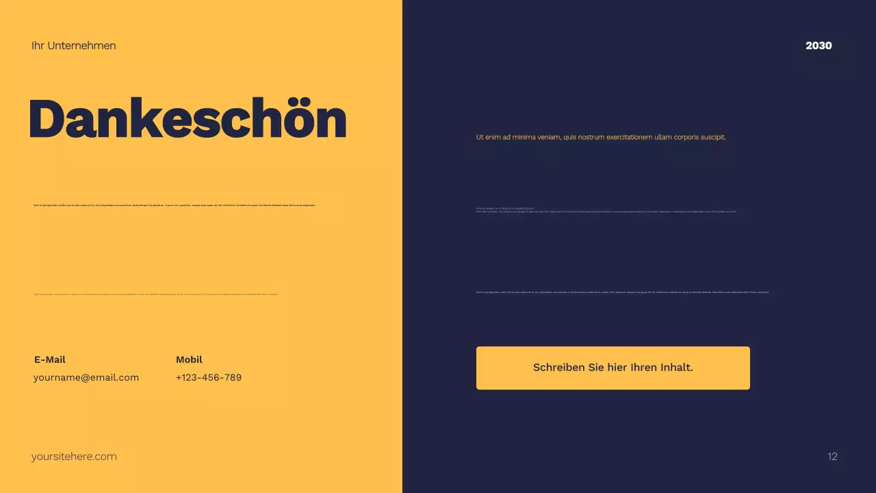 Gelber moderner Marketingplan