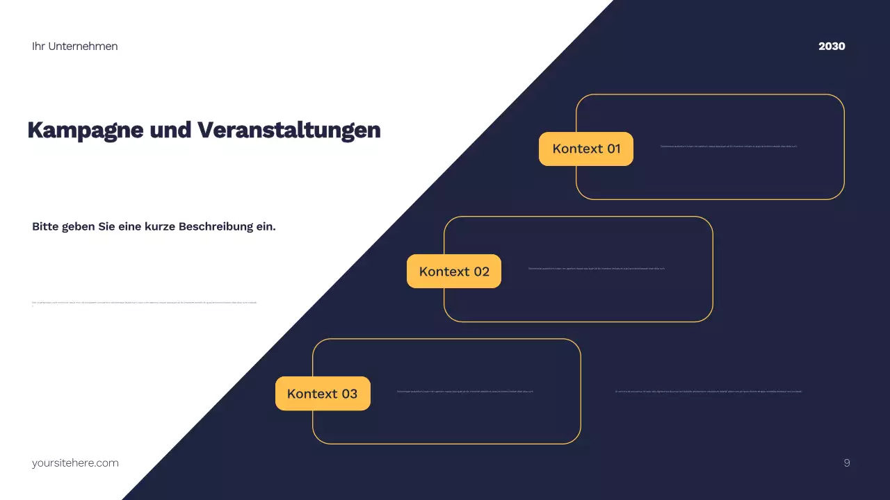 Gelber moderner Marketingplan