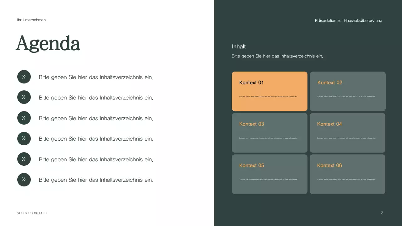 Grüner moderner Haushaltsbericht
