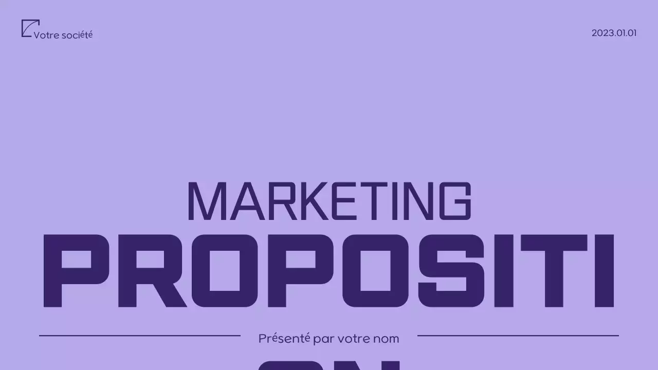 Document de proposition marketing minimaliste violet