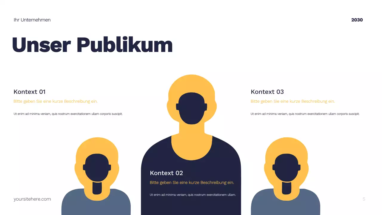 Gelber moderner Marketingplan