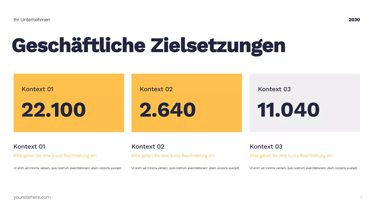 Gelber moderner Marketingplan