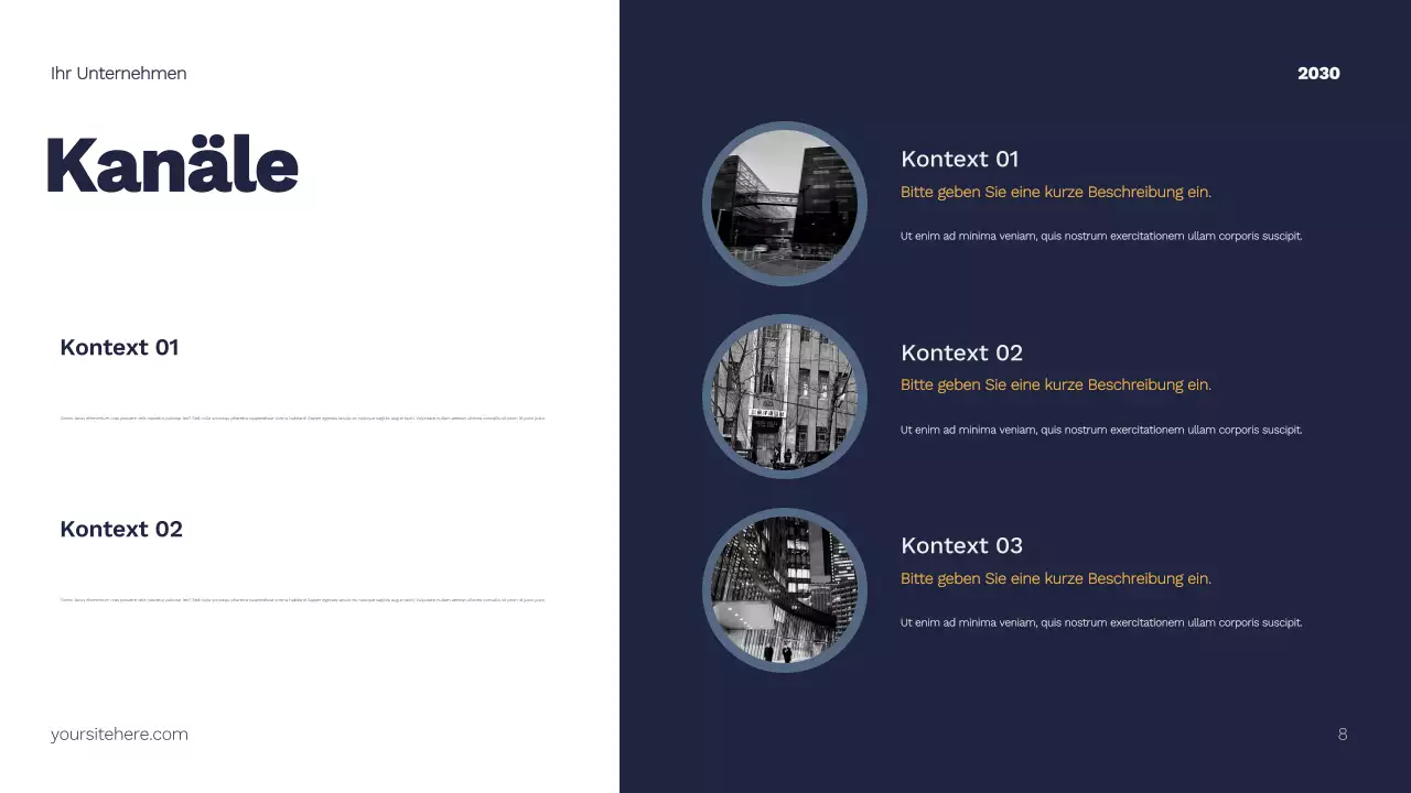 Gelber moderner Marketingplan