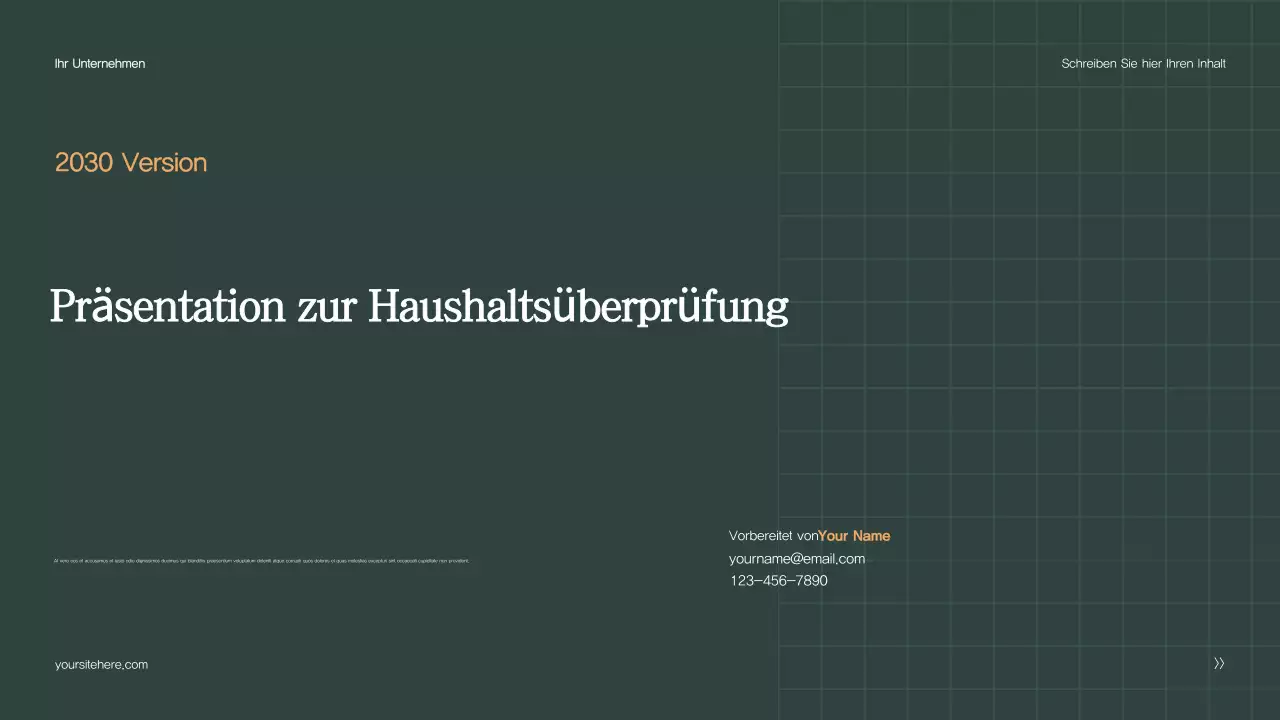 Grüner moderner Haushaltsbericht