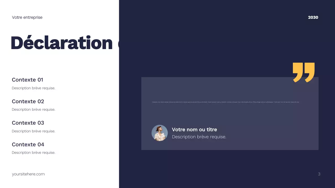 Plan marketing moderne jaune