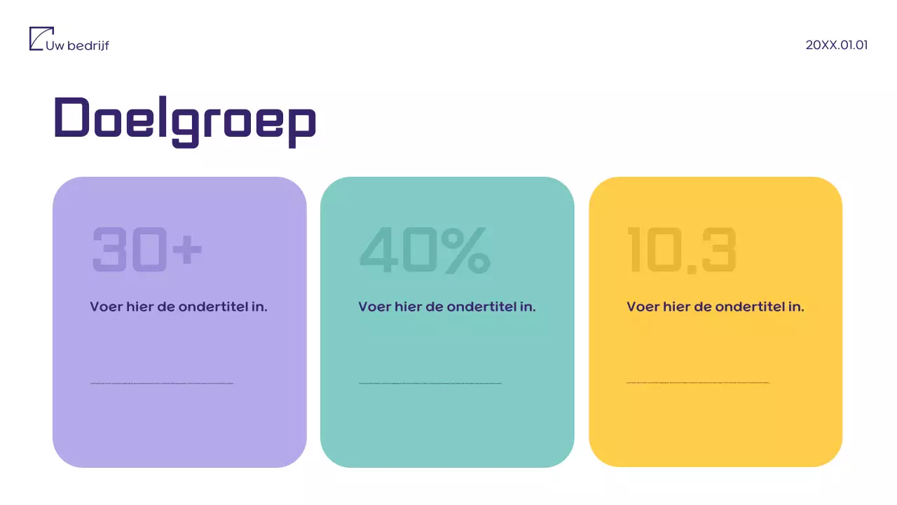 Paars minimalistisch marketingvoorstel