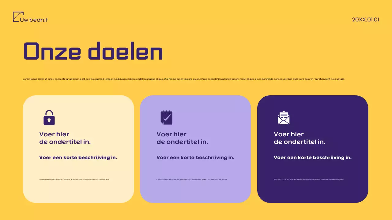 Paars minimalistisch marketingvoorstel