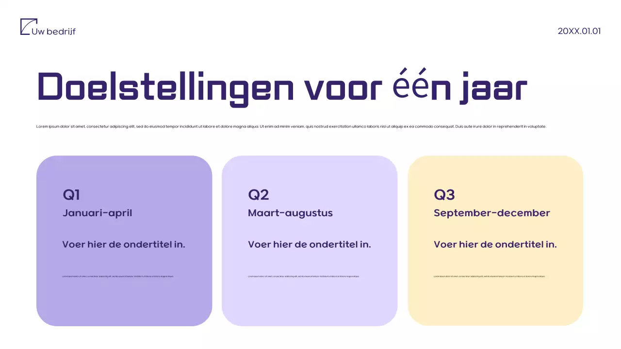 Paars minimalistisch marketingvoorstel
