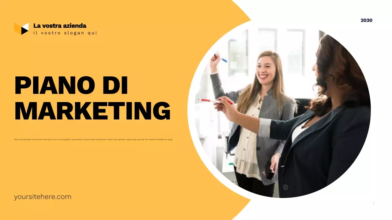 Piano di marketing giallo moderno