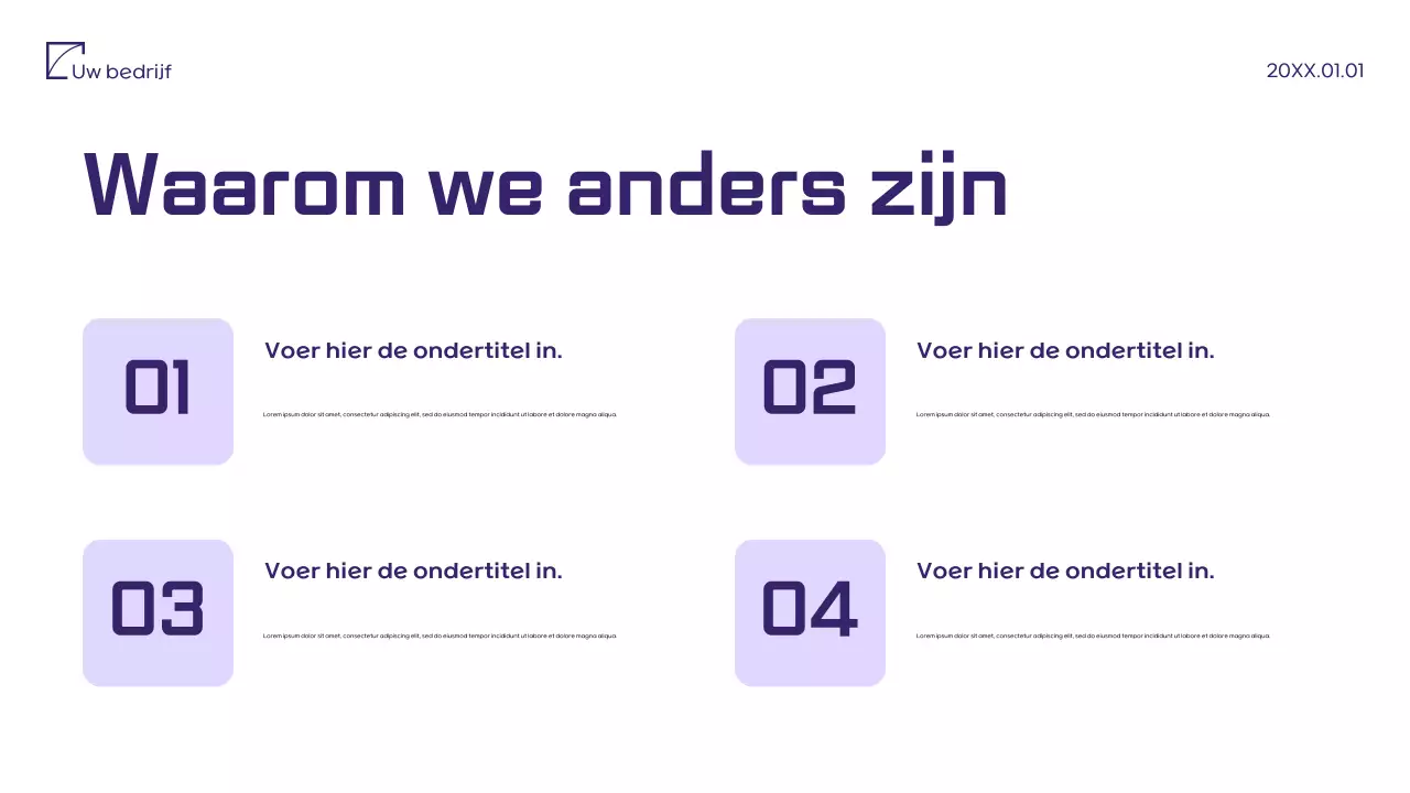 Paars minimalistisch marketingvoorstel