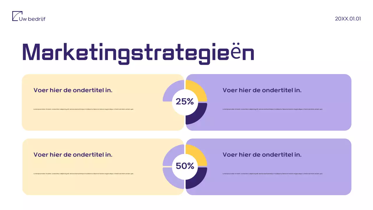 Paars minimalistisch marketingvoorstel