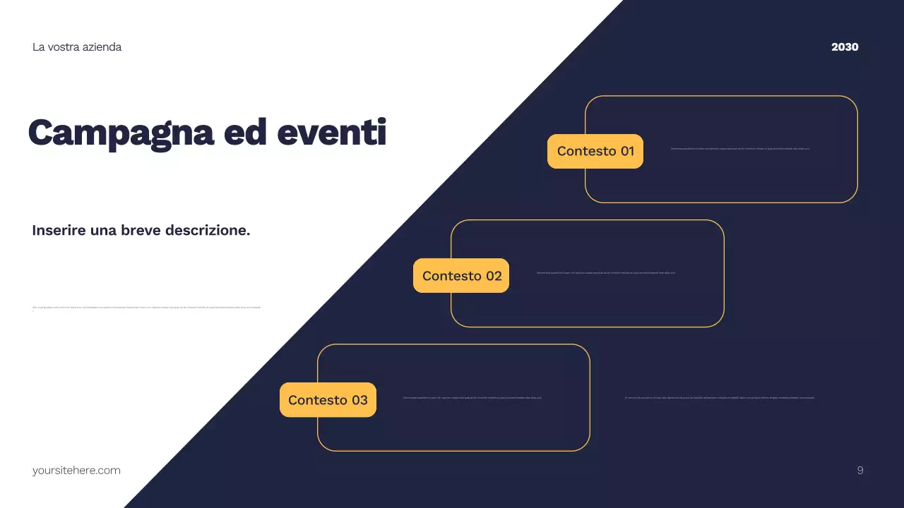 Piano di marketing giallo moderno