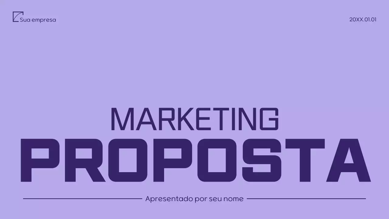 Documento de proposta de marketing minimalista roxo