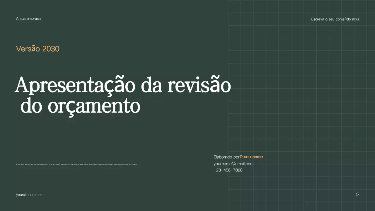Relatório orçamental "Verde Moderno
